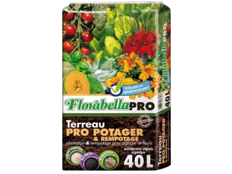 TERREAU POTAGER ET REMPOTAGE Florabella pro sac 40L