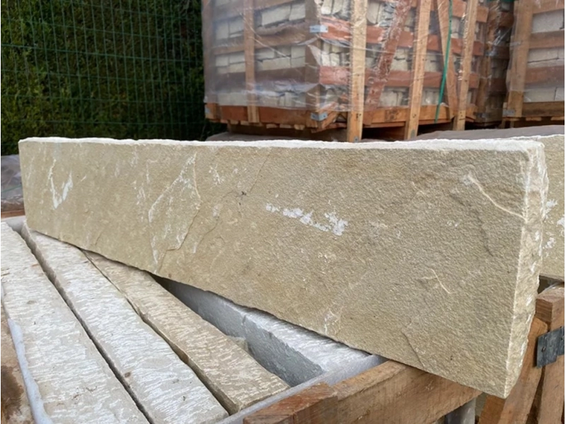 Bordure Grès Kandla Jaune blanc L:100cm x H:20cm x Ep. 5/7cm