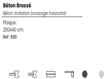 Plaque clôture béton modèle Béton brossé 200cm x 40cm