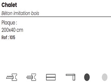 Plaque clôture béton modèle Chalet 200cm x 40cm