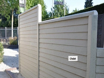 Plaque clôture béton modèle Chalet 200cm x 40cm