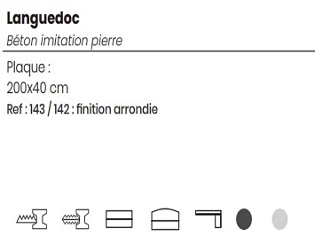 Plaque clôture béton modèle Languedoc 200cm x 40cm