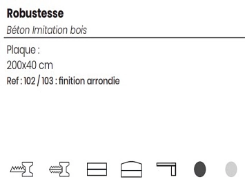 Plaque clôture béton modèle Robustesse 200cm x 40cm