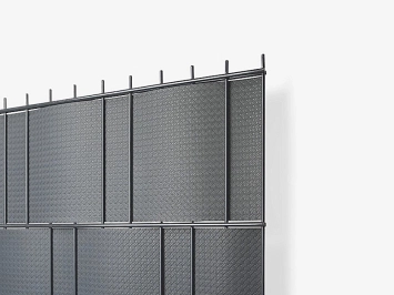 Brise vue Taneo en bandeau pvc anthracite, finition Rattan, h: 19mm x ep. 2mm x L: 26m