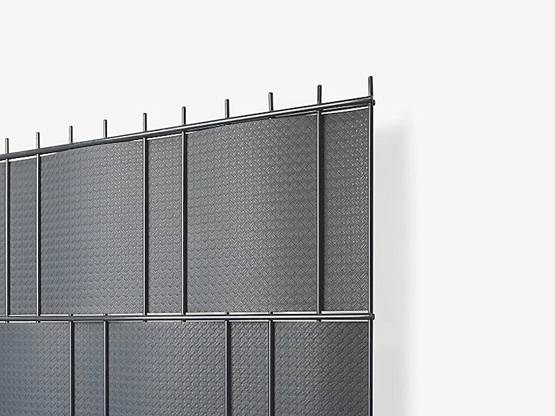 Brise vue Taneo en bandeau pvc anthracite, finition Rattan, h: 19mm x ep. 2mm x L: 26m