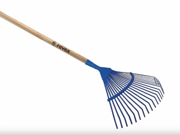 Balai à gazon 22 dents REVEX® avec manche bois