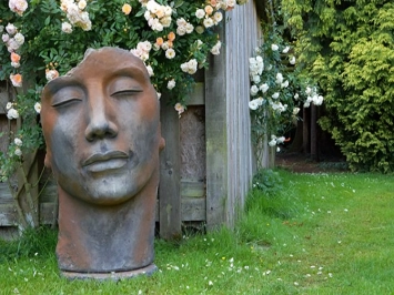 Statue Visage Homme H: 115 cm