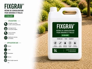 FIXGRAV® Résine de consolidation pour gravier et paillis à diluer