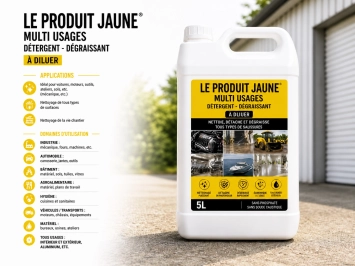 LE PRODUIT JAUNE® MUTLI USAGES Détergent - Dégraissant  à diluer