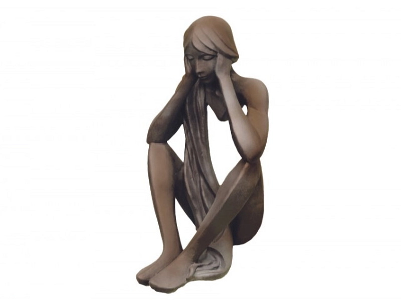 Statue Tristan assis demi-rouille H:86cm