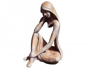 Statue Iseult assis demi-rouille H:86cm