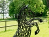 Statue Cheval cabré  - Fer à cheval H: 200 cm