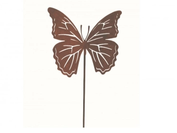 Papillon sur tige en métal rouillé
