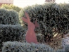 Lapin avec papillon en métal rouillé