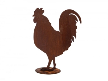 Coq en métal rouillé