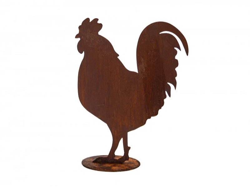 Coq en métal rouillé