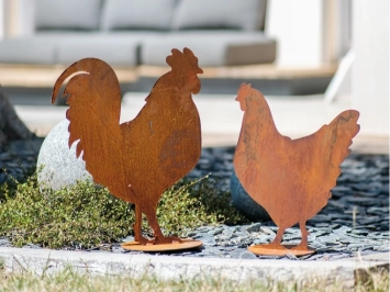 Coq en métal rouillé