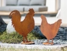 Poule en métal rouillé